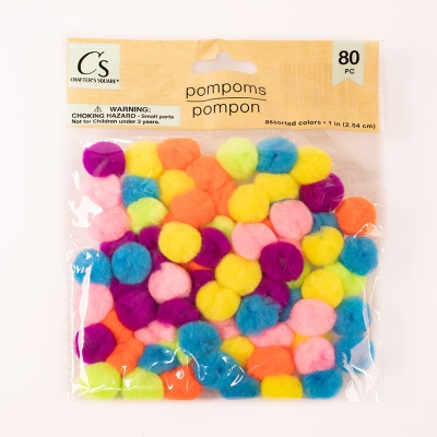 DIY handmade acrylic super soft colorful pompon set